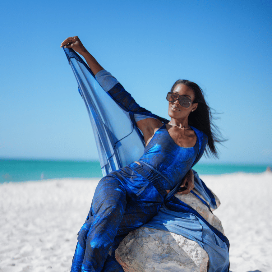 Luxe Beach Kimono / DEEP OCEAN