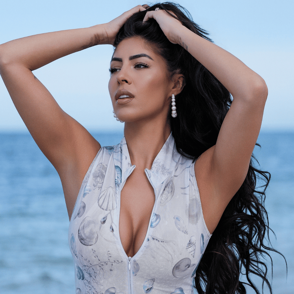 Zipper Sleeveless Swimsuit / Bodysuit / PEARLS