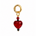 Red Heart Charm – handmade red crystal heart charm, alternate view