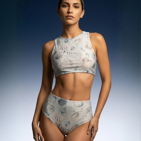 Swim Top in Pearls print – women's bikini top by SSS & BEYOND