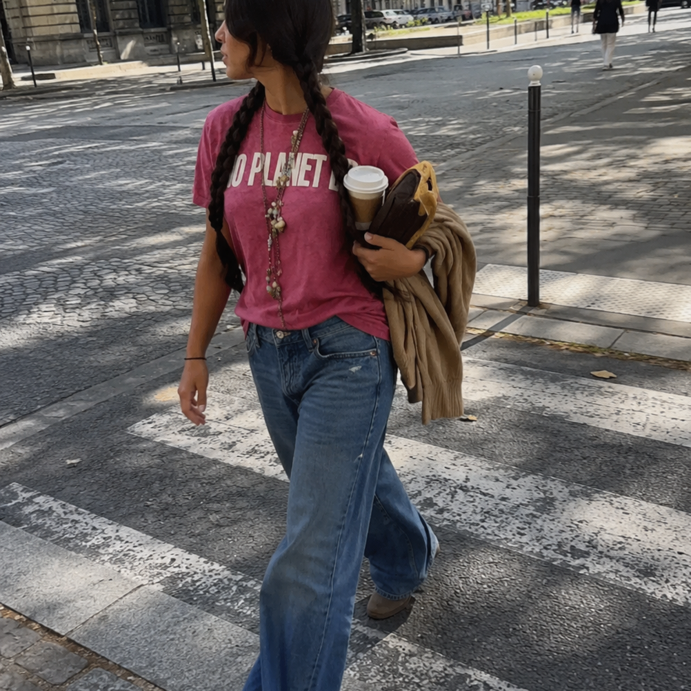 Organic Cotton T-shirt Vintage Style / CHERRY