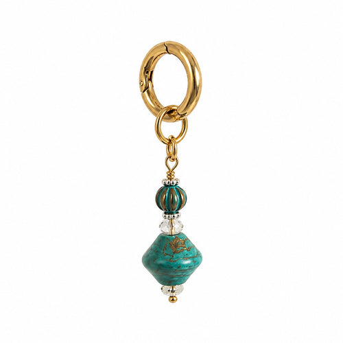 Boho Turquoise Charm – handmade turquoise bead charm, alternate view